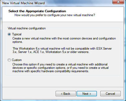 Virtual Machine Configuration Window