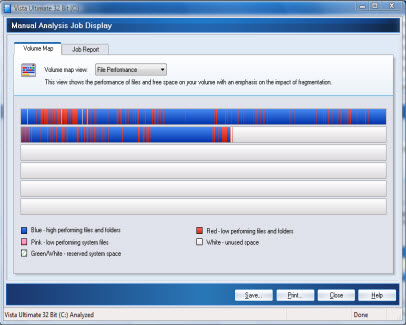 Disk prior to defragmentation