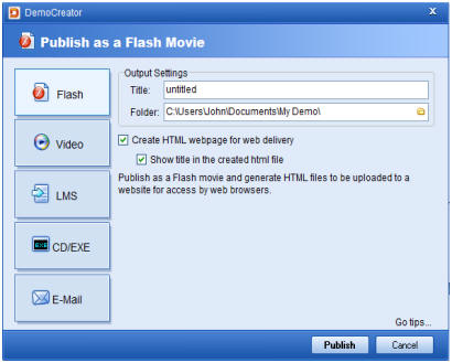 DemoCreator has a number of publishing options