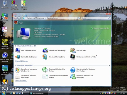 Get started with windows and main desktop screen